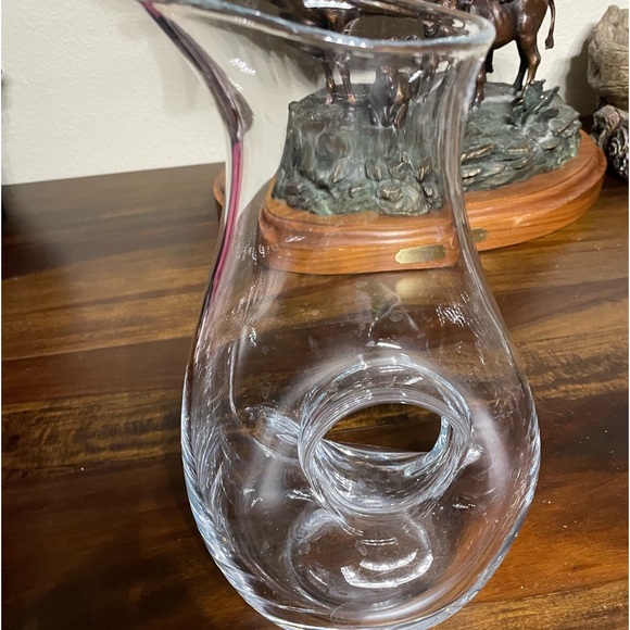 Glass Vase or Pitcher with Unique Handle - Picture 8 of 11